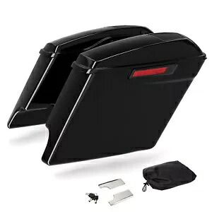 ブラック 5インチ ストレッチサドルバッグ 6x9インチ スピーカー蓋 ハーレーストリートグライド 14-24用 Black 5\