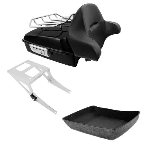 チョップドパック トランク & マウントラック ハーレー ツアーパック ソフテイル ファットボーイ 2008-2017 に適合 Chopped Pack Trunk & Mount Rack Fit For Harley Tour Pak Softail Fatboy 2008-2017 【並行輸入品】