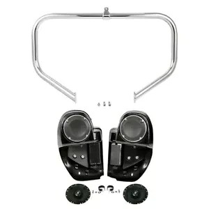 クローム下部ベントフェアリング 6.5インチ スピーカー エンジンガード ストリート グライド 14-24 に適合 Chrome Lower Vented Fairing 6.5\