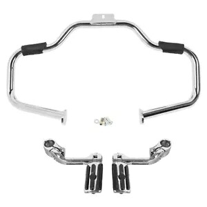 口ひげエンジンガードクラッシュバーフットペグハーレーソフテイルファットボーイ2000-2017に適合 Mustache Engine Guard Crash Bar Footpegs Fit For Harley Softail Fatboy 2000-2017 【並行輸入品】