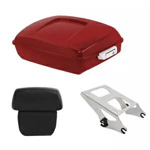 みじん切りトランクバックレストマウントラックハーレーツーリング 14-24 ウィキッドレッド光沢のある Chopped Trunk Backrest Mount Rack Fit For Harley Touring 14-24 Wicked Red Glossy 【並行輸入品】