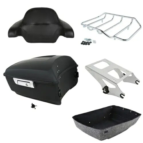 マットブラックキング トランクパッドマウント ハーレーツアーパック ストリートグライド 2014-2024 に適合 Matte Black King Trunk Pad Mount Fits For Harley Tour Pak Street Glide 2014-2024 【並行輸入品】