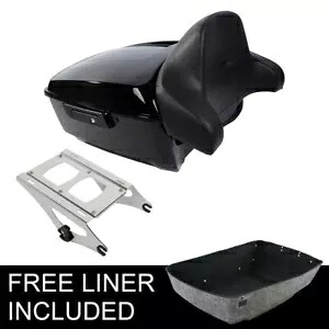 キングトランク バックレスト マウント ラック ハーレー ツアーパック ツーリング グライド 14-24 ブラックに適合 King Trunk Backrest Mount Rack Fit For Harley Tour Pak Touring Glide 14-24 Black 【並行輸入品】