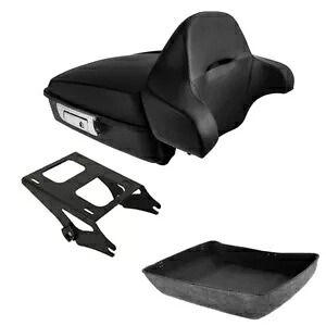 マットブラックチョップドトランクバックレストマウント ハーレーツーリングツアーパック2014-24に適合 Matte Black Chopped Trunk Backrest Mount Fit For Harley Touring Tour Pak 2014-24 【並行輸入品】