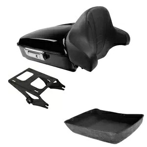 ブラックチョップドトランクバックレストマウントラック ハーレーツアーパックツーリング2014-24に適合 Black Chopped Trunk Backrest Mount Rack Fits For Harley Tour-Pak Touring 2014-24 【並行輸入品】