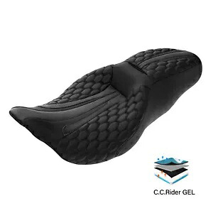 運転席&助手席ジェルシート ハーレー エレクトラ ストリート ロード グライド 2009-2023 に適合 Driver & Passenger Gel Seat Fits For Harley Electra Street Road Glide 2009-2023 【並行輸入品】