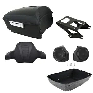 マットブラックキングトランクスピーカーパッドマウントハーレーツアーパックツーリング14-24用 Matte Black King Trunk Speakers Pad Mount Fit For Harley Tour Pak Touring 14-24 【並行輸入品】