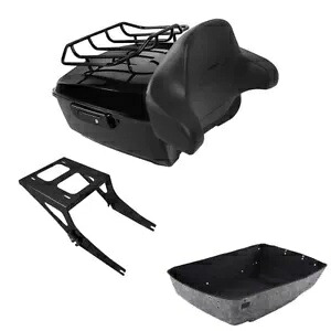 ブラックキングパック トランク背もたれラックマウント ハーレーツアーパック ファットボーイ 08-17用 Black King Pack Trunk Backrest Rack Mount Fit For Harley Tour Pak Fatboy 08-17 【並行輸入品】
