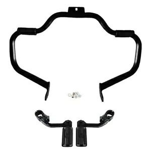 口ひげハイウェイバーフットペグ ハーレーヘリテージソフテイル 2000-2017 ブラックに適合 Mustache Highway Bar Foot Pegs Fit For Harley Heritage Softail 2000-2017 Black 【並行輸入品】
