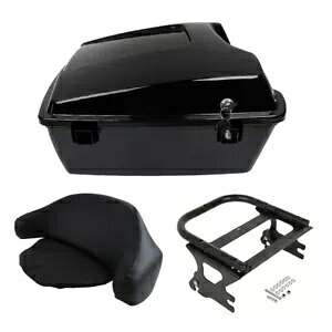 ブラックチョップドトランクパッド ツーアップマウント ハーレーツアーパックロードキング 1997-2008用 Black Chopped Trunk Pad Two Up Mount Fit For Harley Tour Pak Road King 1997-2008 【並行輸入品】