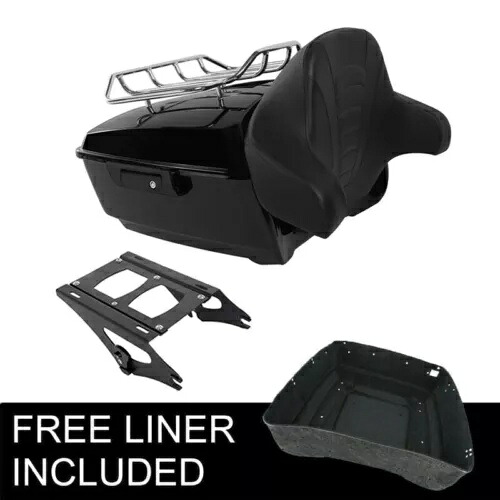 ブラックキング トランクバックレストマウント ハーレーツアーパック CVO ストリートグライド 2014-24 に適合 Black King Trunk Backrest Mount Fit For Harley Tour Pak CVO Street Glide 2014-24 【並行輸入品】