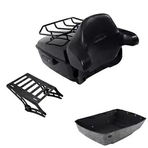 キングトランク バックレスト パッド マウント ラック ハーレー ツアー パック ストリート グライド 2014-24 に適合 King Trunk Backrest Pad Mount Rack Fit For Harley Tour Pak Street Glide 2014-24 【並行輸入品】
