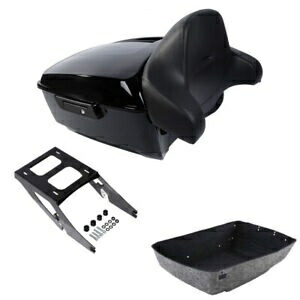 ブラックキング トランク バックレスト マウント ラック ハーレー ツアー パック スポーツ グライド 18-2021 に適合 Black King Trunk Backrest Mount Rack Fit For Harley Tour Pak Sport Glide 18-2021 【並行輸入品】
