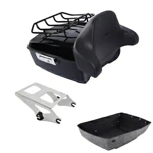 13.7インチ キングトランクバックレストパッドマウント荷物ラック ハーレーツーリング2014-24用 13.7\