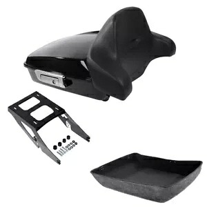 ブラックみじん切りトランクバックレストマウントラックハーレースポーツグライドFLSB 2018-21用 Black Chopped Trunk Backrest Mount Rack Fit For Harley Sport Glide FLSB 2018-21 【並行輸入品】