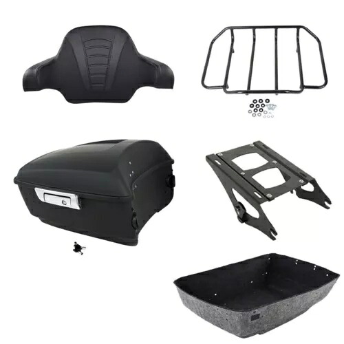 マットブラックキング トランクパッドマウントラックレール ハーレーツーリングツアーパック14-24用 Matte Black King Trunk Pad Mount Rack Rail Fit For Harley Touring Tour Pak 14-24 【並行輸入品】