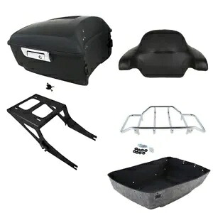 マットブラックキングパックトランクバックレストマウントハーレーツアーパックファットボーイ08-17に適合 Matte Black King Pack Trunk Backrest Mount Fit For Harley Tour Pak Fatboy 08-17 【並行輸入品】