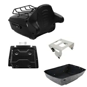 ブラックキング トランクパッド ソロマウントラックプレート ハーレーツアーパックツーリング 14-24用 Black King Trunk Pad Solo Mount Rack Plate Fit For Harley Tour Pak Touring 14-24 【並行輸入品】