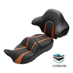 運転席助手席ジェルシート & バックレスト ハーレーツーリングロードグライド 2014-2023 に適合 Driver Passenger Gel Seat & Backrest Fit For Harley Touring Road Glide 2014-2023 【並行輸入品】