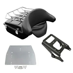 みじん切りトランクバックレスト マウントラックプレート付き ハーレーツアーパックツーリング 09-13に適合 Chopped Trunk Backrest w/ Mount Rack Plate Fit For Harley Tour Pak Touring 09-13 【並行輸入品】