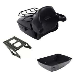ブラックキング トランクバックレストパッドマウントラック ハーレーツーリングツアーパック 14-2024用 Black King Trunk Backrest Pad Mount Rack Fit For Harley Touring Tour Pak 14-2024 【並行輸入品】