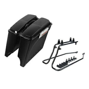 ストレッチハードサドルバッグ 6x9インチ スピーカー蓋ブラケット ハーレーソフテイル 84-2017用 Stretched Hard Saddlebag 6x9\