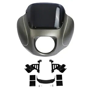 フェアリング フロントガラス & ブラケット ハーレー ストリート ボブ 2018-2024 インダストリアル グレーに適合 Fairing Windshield & Bracket Fit For Harley Street Bob 2018-2024 Industrial Gray 【並行輸入品】
