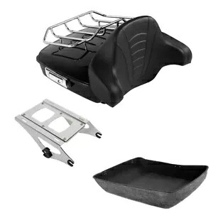 みじん切りトランクバックレスト荷物トップレールツーアップラックフィットハーレーツーリング 14-24 Chopped Trunk Backrest Luggage Top Rail Two-Up Rack Fit For Harley Touring 14-24 【並行輸入品】