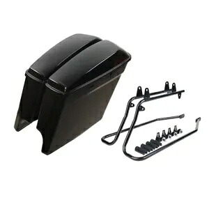 ブラックストレッチハードサドルバッグ変換ブラケットハーレーソフテイル 84-17 に適合 Black Stretched Hard Saddlebag Conversion Brackets Fit For Harley Softail 84-17 【並行輸入品】