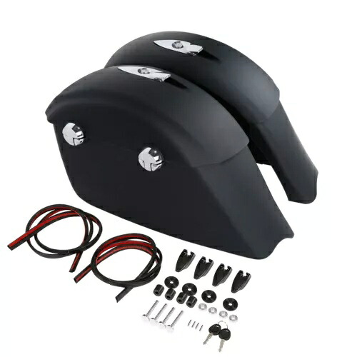 マットブラックハードサドルバッグ電子ラッチインディアンチーフテン 2014-2018 に適合 Matte Black Hard Saddlebags Electronic Latch Fit For Indian Chieftain 2014-2018 【並行輸入品】