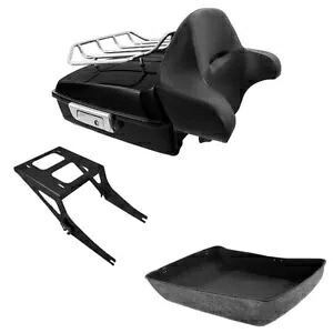 ブラックみじん切りトランクバックレストマウントラックハーレーツアーパックファットボーイ2008-2017用 Black Chopped Trunk Backrest Mount Rack Fit For Harley Tour Pak Fatboy 2008-2017 【並行輸入品】