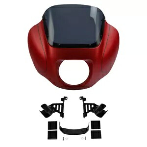 フェアリング フロントガラス & ブラケット ハーレー ストリート ボブ 2018-24 ウィキッド レッド デミンに適合 Fairing Windshield & Bracket Fit For Harley Street Bob 2018-24 Wicked Red Demin 【並行輸入品】