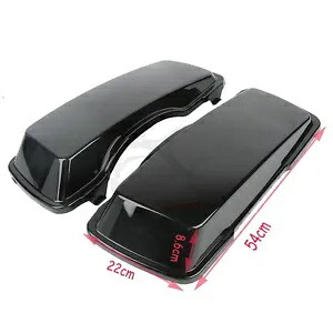 ビビッドブラックアッパーサドルバッグカバー ハーレーツーリングロードグライドキング 94-13 に適合 Vivid Black Upper Saddlebag Cover Fit For Harley Touring Road Glide King 94-13 【並行輸入品】