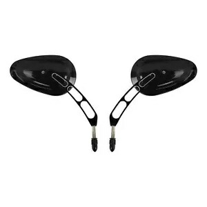 ブラック 8mm バックミラー ハーレー スポーツスター ソフテイル エレクトラ ロード グライドに適合 Black 8mm Rear-View Mirrors Fit For Harley Sportster Softail Electra Road Glide 【並行輸入品】
