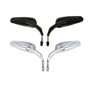 バックミラー ハーレー ツーリング エレクトラ ストリート ロード グライド クローム/ブラックに適合 Rear View Mirrors Fit For Harley Touring Electra Street Road Glide Chrome/Black 【並行輸入品】