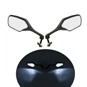 バックミラー LED ライトターンシグナル付き ホンダ CBR1000RR 2008-2016 09 に適合 Rearview Mirrors w/ LED Lights Turn Signals Fit For Honda CBR1000RR 2008-2016 09 【並行輸入品】