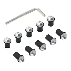 10x ユニバーサル フロントガラス キット シルバー M5 ボルト ラバー ウェル ナット ワッシャー 5mm X 16mm 10x Universal Windshield Kit Silver M5 Bolts Rubber Well Nuts Washers 5mm X 16mm 【並行輸入品】