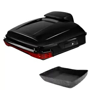 みじん切りパック トランク ラック バックレスト LED テールライト ハーレー ツーリング 2014-2024 に適合 Chopped Pack Trunk Rack Backrest LED Tail Light Fit For Harley Touring 2014-2024 【並行輸入品】