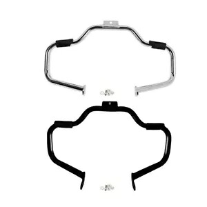 クローム/ブラック ヒゲ ハイウェイ エンジン ガード クラッシュバー ハーレー ソフテイル 00-17 16用 Chrome/Black Mustache Highway Engine Guard Crash Bar For Harley Softail 00-17 16 【並行輸入品】