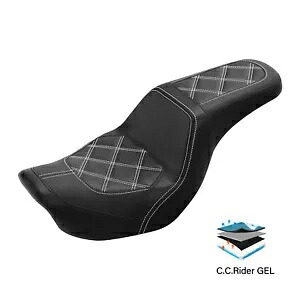 ライダー ドライバー & パッセンジャー ジェルシート ハーレー ダイナ ストリート ボブ FXDB 2006-2017 に適合 Rider Driver & Passenger Gel Seat Fit For Harley Dyna Street Bob FXDB 2006-2017 【並行輸入品】
