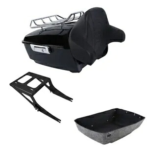 キングトランクバックレスト荷物ラックマウントハーレーツアーパックファットボーイ2008-2017に適合 King Trunk Backrest Luggage Rack Mount Fits For Harley Tour Pak Fatboy 2008-2017 【並行輸入品】