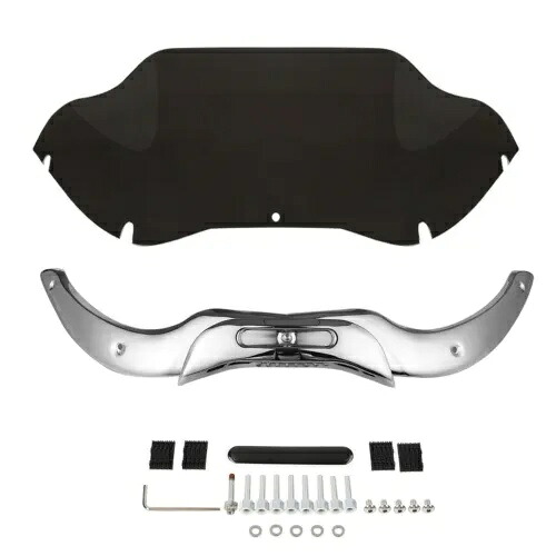 9.5 インチ フロントガラス フロントガラス & クローム トリム ハーレー ロード グライド FLTRX 04-13 に適合 9.5'' Windshield Windscreen & Chrome Trims Fit For Harley Road Glide FLTRX 04-13 【並行輸入品】