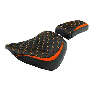 運転席助手席ハーレーソフテイルストリートボブ 2018-2024 ブラック + オレンジ Driver Passenger Seats Fit For Harley Softail Street Bob 2018-2024 Black+Orange 【並行輸入品】