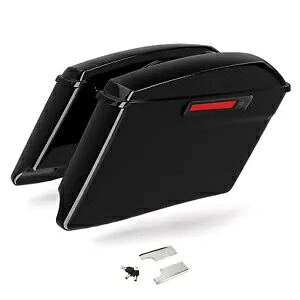 4インチ ストレッチハードサドルバッグ ハーレーロードストリートグライド 1993-2013 ブラックに適合 4\