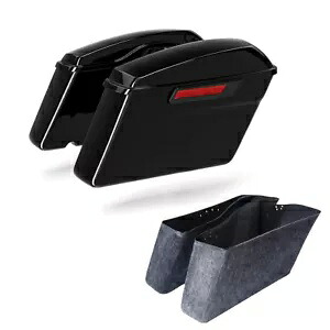ビビッドブラックハードサドルバッグブラックラッチハーレーCVOストリートグライド2014-24に適合 Vivid Black Hard Saddlebags Black Latch Fit For Harley CVO Street Glide 2014-24 【並行輸入品】