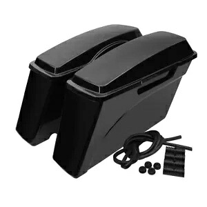 ハードサドルバッグ ハーレー ツーリング エレクトラ ストリート ロード グライド 1994-2013 ブラックに適合 Hard Saddlebags Fit For Harley Touring Electra Street Road Glide 1994-2013 Black 【並行輸入品】