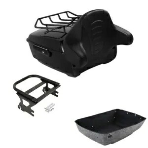 キングパック トランク ブラック 2 アップラック ハーレーツアーパックエレクトラグライド FLHT 97-08 に適合 King Pack Trunk Black 2 Up Rack Fit For Harley Tour Pak Electra Glide FLHT 97-08 【並行輸入品】