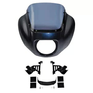 フェアリング フロントガラス & ブラケット ハーレー ローライダー 2018-2024 19 ミッドナイトブルーに適合 Fairing Windshield & Bracket Fit For Harley Low Rider 2018-2024 19 Midnight Blue 【並行輸入品】