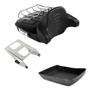 みじん切りトランク背もたれパッドクロームラックフィットハーレーツーリングツアーパック 2014-2024 Chopped Trunk Backrest Pad Chrome Rack Fit For Harley Touring Tour Pak 2014-2024 【並行輸入品】