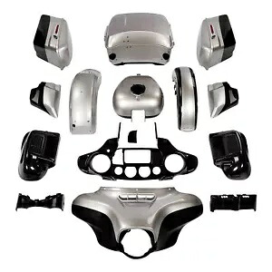 フェアリングボディワークハーレーエレクトラグライド 14-24 シルバーフォーチュンブラックテンペストに適合 Fairing Bodywork Fit For Harley Electra Glide 14-24 Silver Fortune Black Tempest 【並行輸入品】